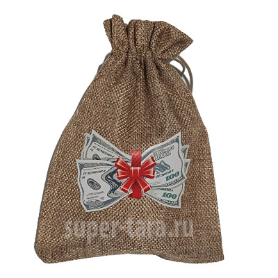 Подарочные мешочки бант из долларов