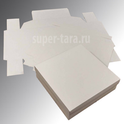 Коробка сборная белая 25х25х7